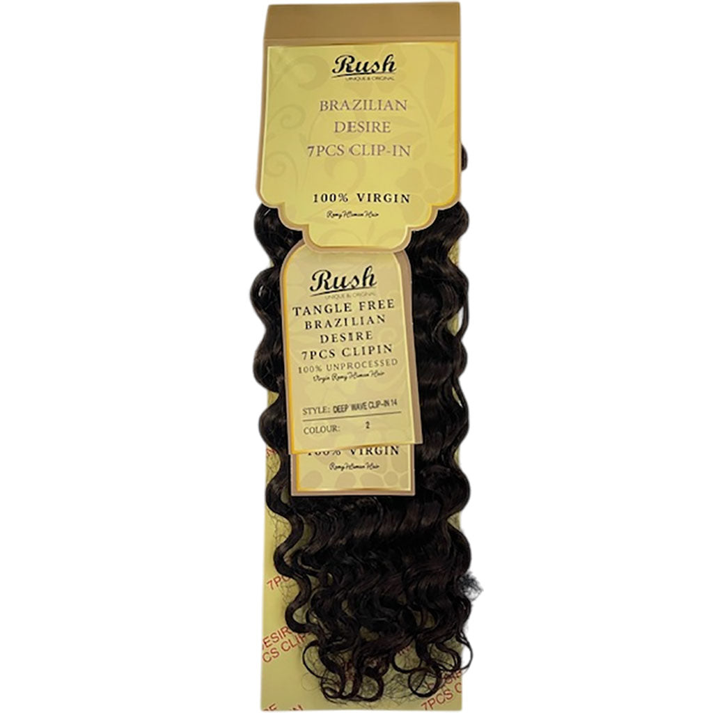 Rush Brazilian Desire Deep Wave 7 Pcs Clip In Extensions