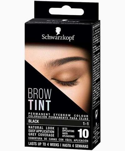 Schwarzkopf Brow Tint Professional Formula Permanent Eyebrow Dye, 1-1 Black