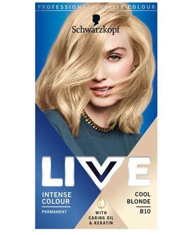 Schwarzkopf Live Intense Hair Colours Permanent Hair Dye, B10 Cool Blonde