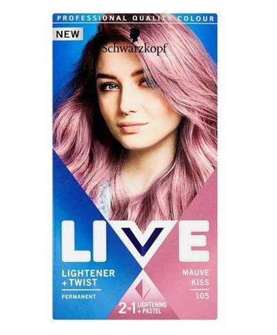 Schwarzkopf Live 2in1 Lightener Plus Twist Permanent Hair Dye, 105 Mauve Kiss