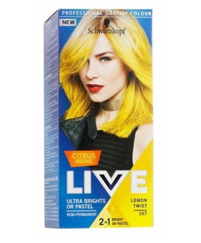 Schwarzkopf Live Ultra Brights / Pastel Semi Permanent Hair Dye, 107 Lemon Twist