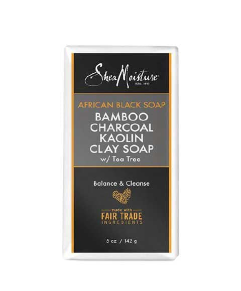 Shea Moisture African Black Soap Bamboo Charcoal Kaolin Clay Soap