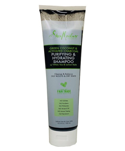 Shea Moisture Green Coconut And Activated Charcoal Purifying And Hydrating Shampoo