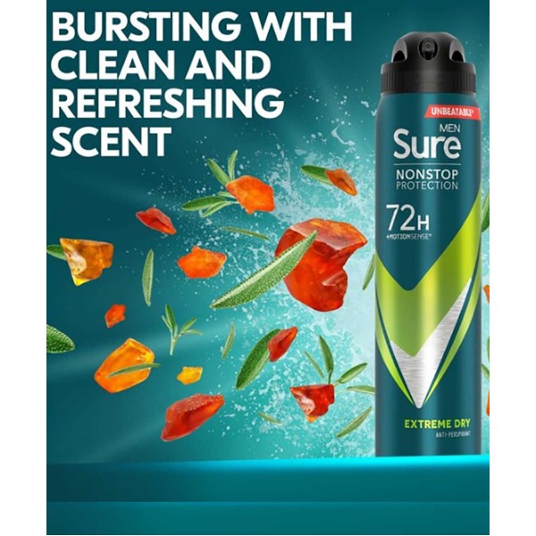 Sure  Men Non Protection 72 H Extreme Dry Deodorant Spray