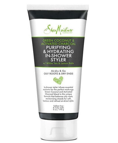 Shea Moisture Green Coconut And Activated Charcoal Purifying And Hydrating In Shower Styler