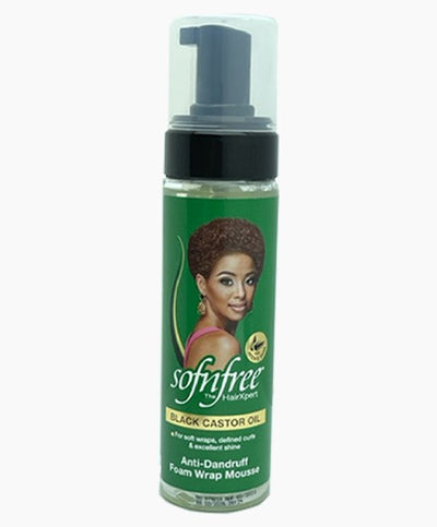 Sof N Free Black Castor Oil Anti Dandruff Foam Wrap Mousse 200ml