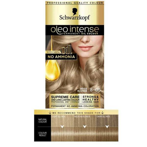 Schwarzkopf Oleo Intense No Ammonia Permanent Colour Beige Blonde 8 05