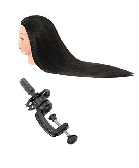 Serenity Synthetic Silky Hair Training Head With Clamps