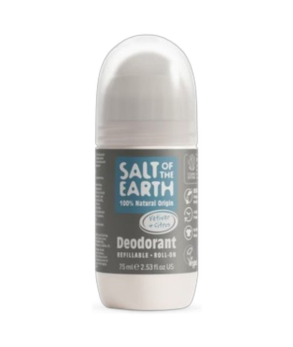 Salt Of The Earth  Natural Deodorant Roll On Vetiver And Citrus