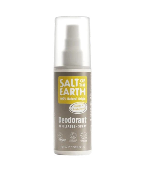 Salt Of The Earth  Natural Deodorant Spray Amber And Sandalwood