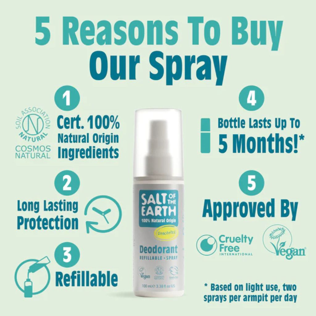 Salt Of The Earth  Natural Deodorant Spray Unscented