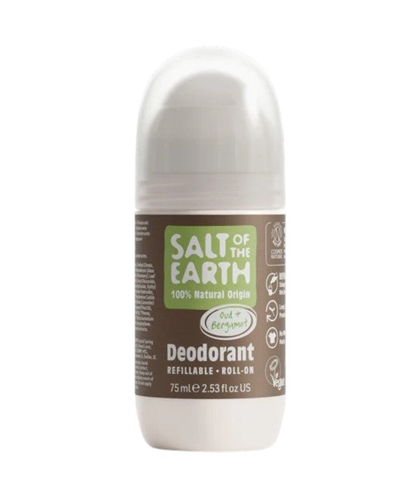 Salt Of The Earth  Natural Deodorant Roll On Oud And Bergamot