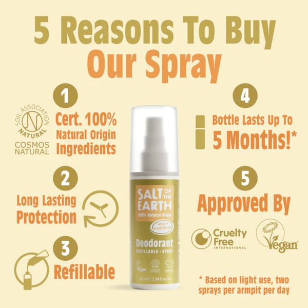 Salt Of The Earth  Natural Deodorant Spray Neroli And Orange Blossom
