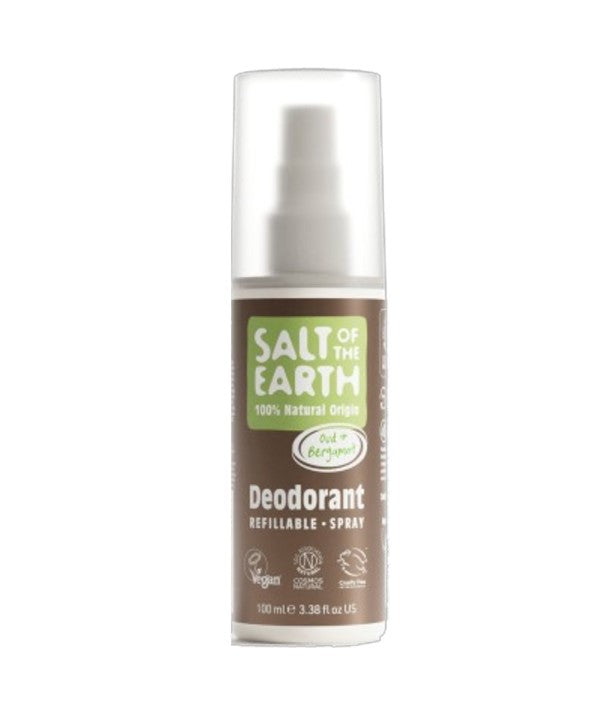 Salt Of The Earth  Natural Deodorant Spray Oud And Bergamot