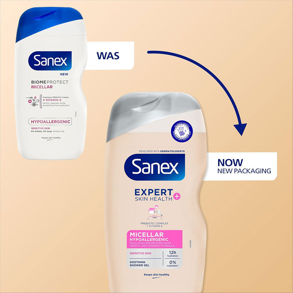 Sanex  Expert Skin Health Micellar Hypoallergenic Soothing Shower Gel