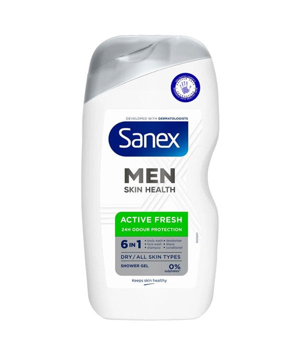 Sanex Men Skin Health Active Fresh 6 In 1 Shower Gel