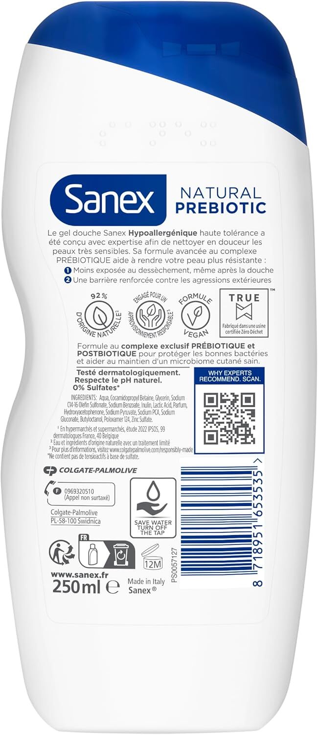 Sanex  Natural Prebiotic Shower Gel