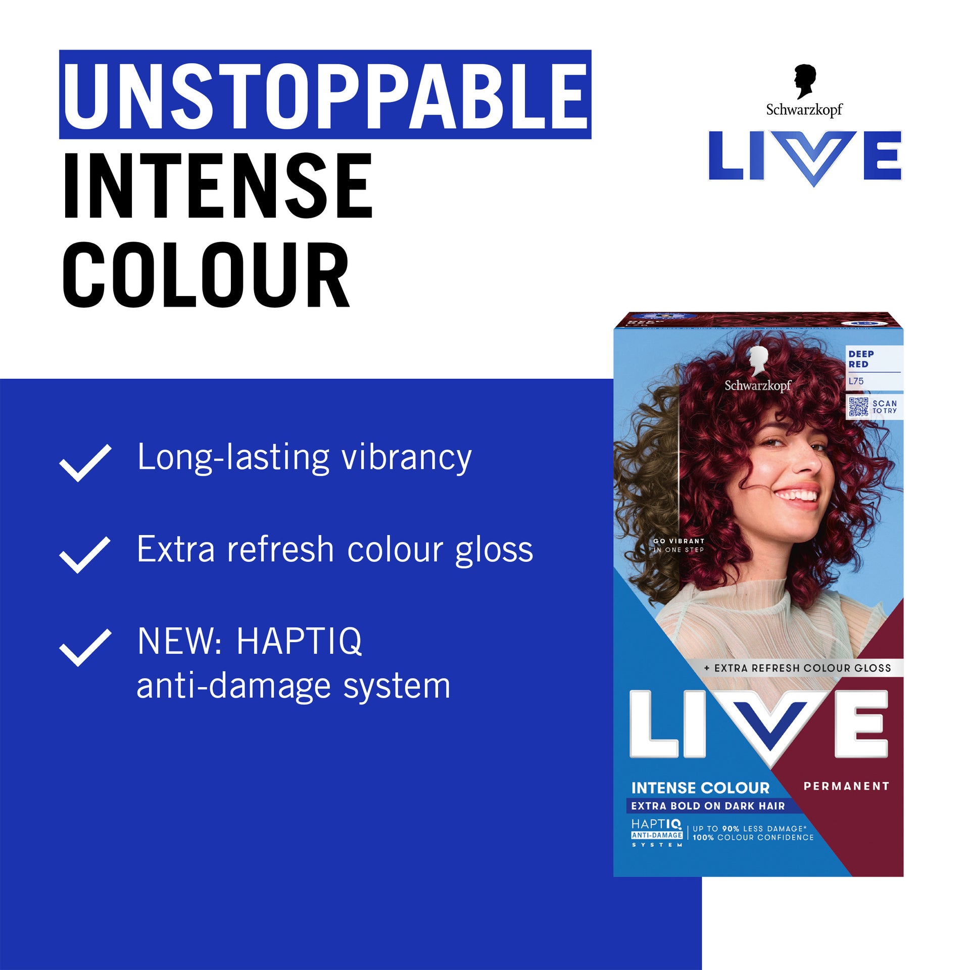 Schwarzkopf  Live Intense Colour Extra Bold On Dark Hair Permanent Hair Dye