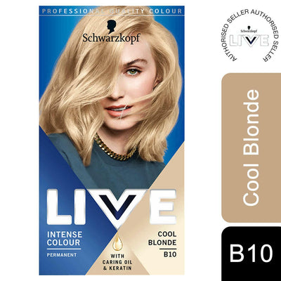 Schwarzkopf Live Intense Hair Colours Permanent Hair Dye, B10 Cool Blonde
