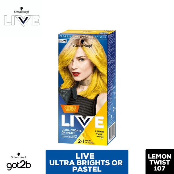 Schwarzkopf Live Ultra Brights / Pastel Semi Permanent Hair Dye, 107 Lemon Twist - Afro Hair Boutique