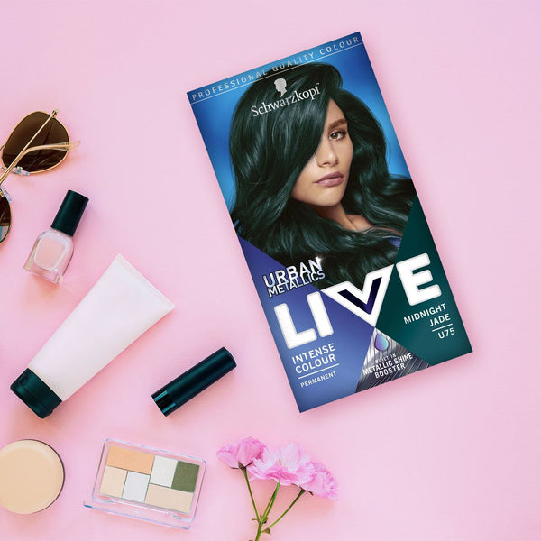 Schwarzkopf Live Urban Metallics Permanent Hair Dye, U75 Midnight Jade - Afro Hair Boutique