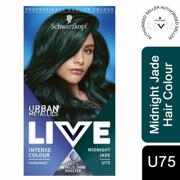 Schwarzkopf Live Urban Metallics Permanent Hair Dye, U75 Midnight Jade - Afro Hair Boutique