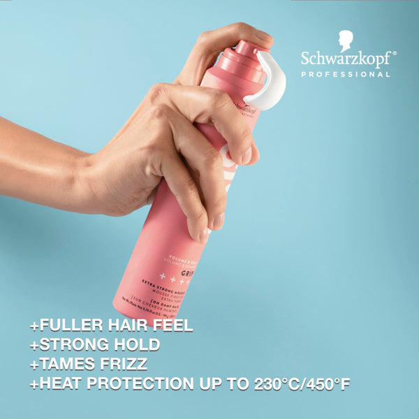 Schwarzkopf Osis Plus Volume & Body Grip Extra Strong Mousse 200ml - Afro Hair Boutique