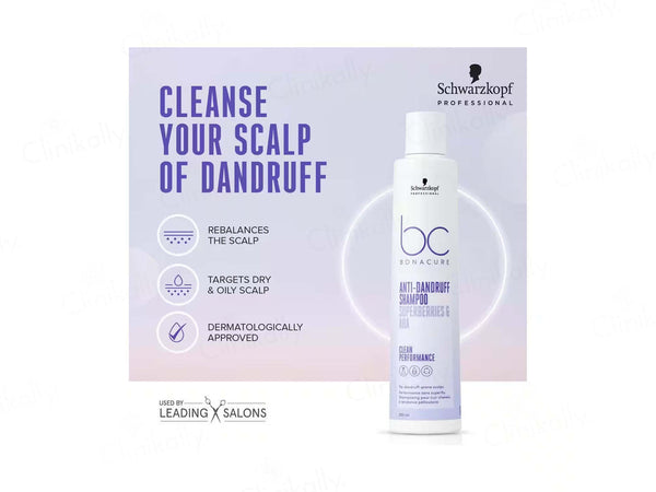 Schwarzkopf Bonacure Superberries And AHA Anti Dandruff Shampoo 250ml