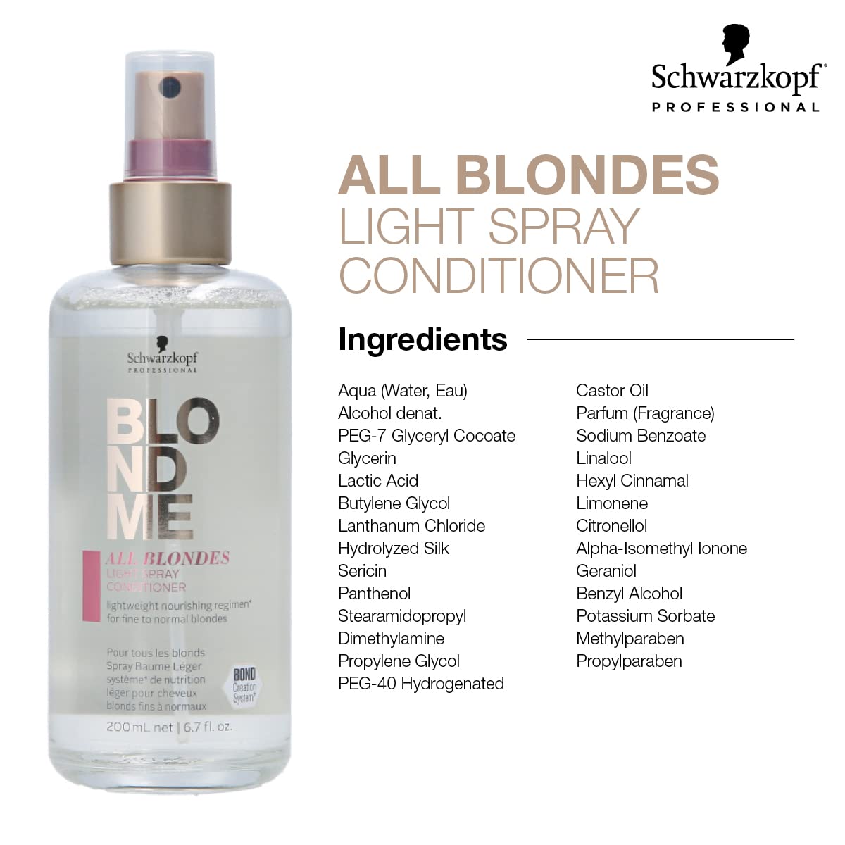 Schwarzkopf Professional Blondme All Blondes Light Spray Conditioner - 200ml