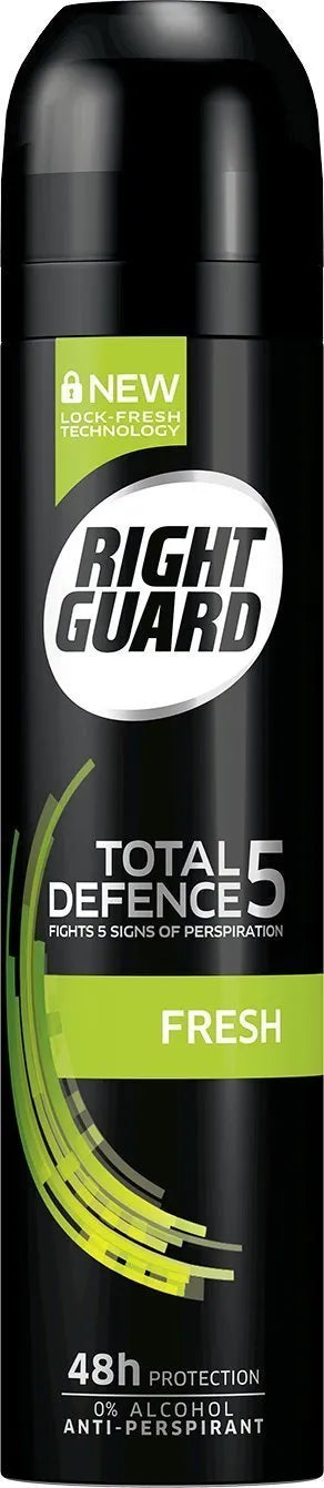 Schwarzkopf Right Guard Total Defence 5 Fresh 48H Protection Antiperspirant - 250ml - Afro Hair Boutique