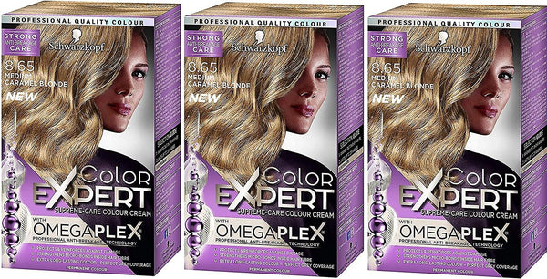 Schwarzkopf Color Expert Omegaplex Colour Cream 8.65 Medium Caramel Blonde - Afro Hair Boutique