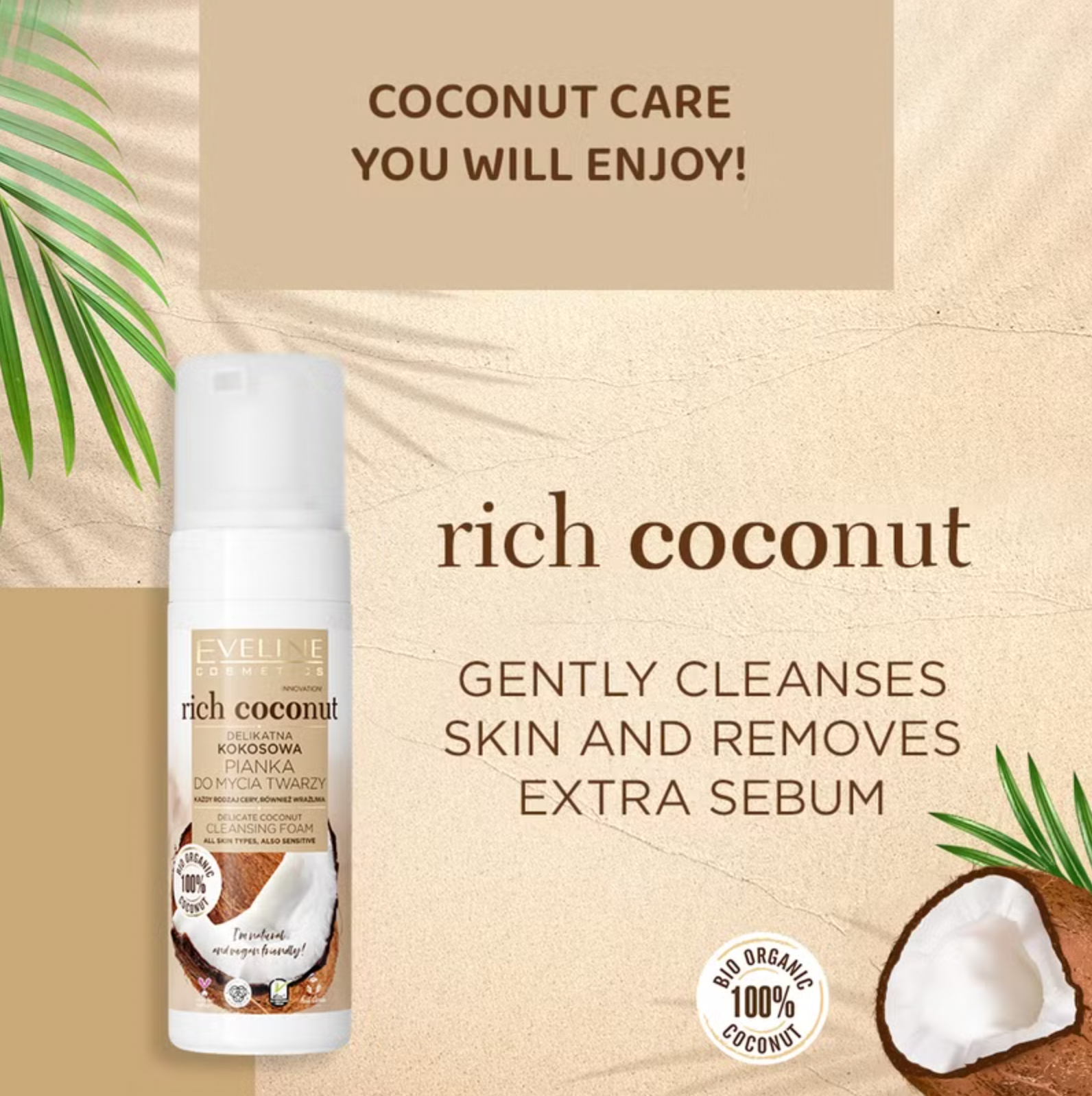 Eveline Rich Coconut Cleansing Foam 150ml