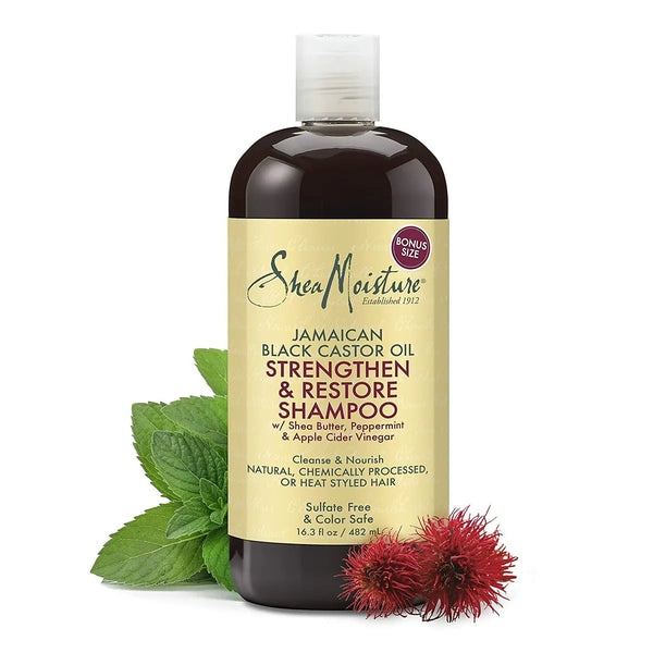 Shea Moisture Jamaican Black Castor Oil Shampoo Strengthen & Restore 482ml /384ml - Afro Hair Boutique