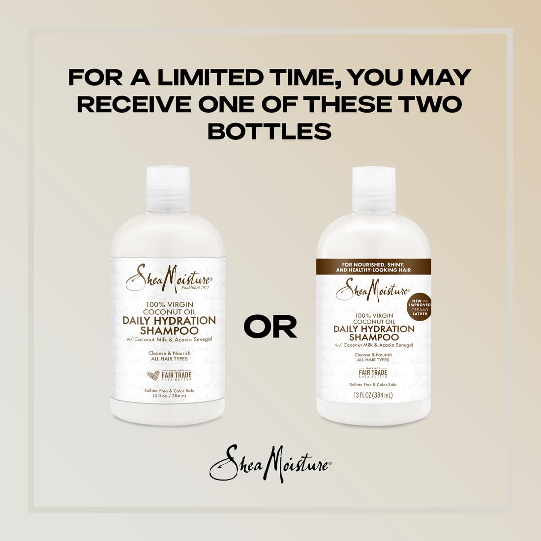 Shea Moisture 100% Virgin Coconut Oil Daily Hydration Shampoo 384ml / 13 oz