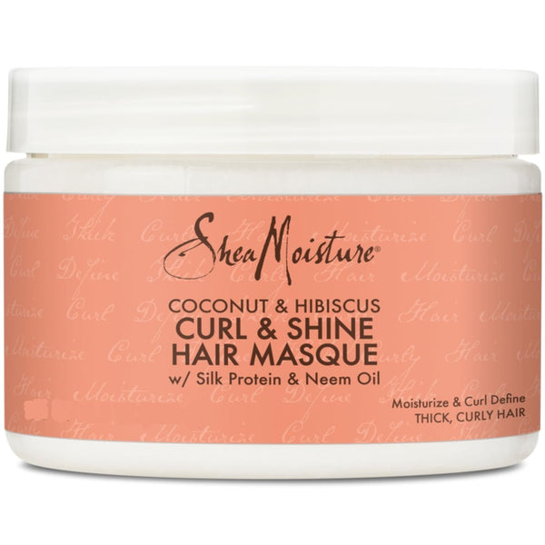 Shea Moisture Coconut And Hibiscus Curl And Shine Hair Masque 340g - Afro Hair Boutique