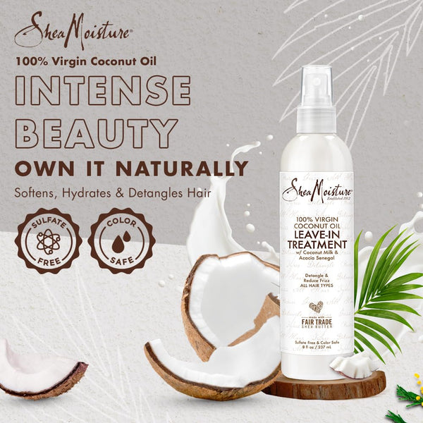 Shea Moisture Virgin Coconut Oil Leave In Treatment 237ml - Afro Hair Boutique