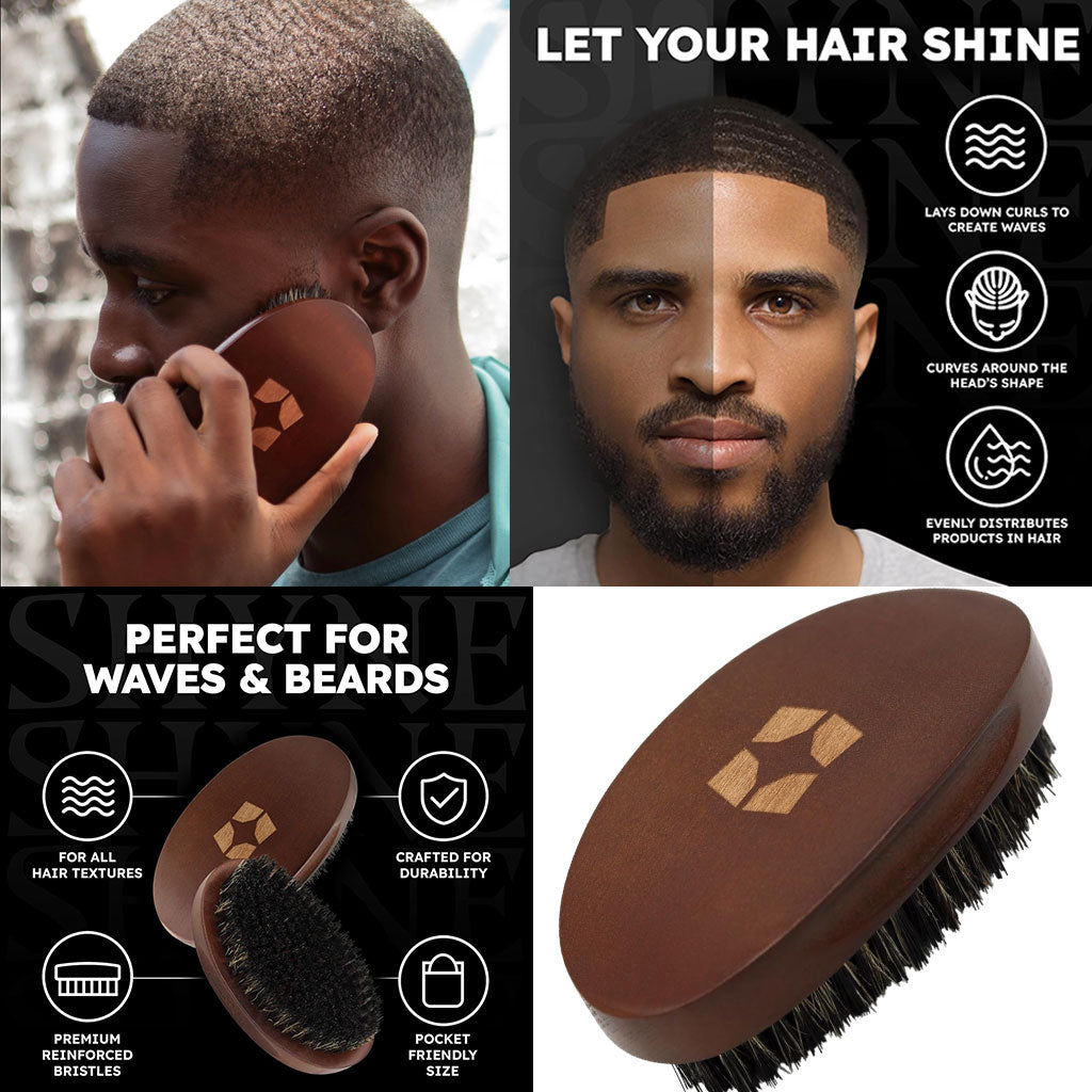 SHYNE Wave And Beard Medium Curved Hairbrush