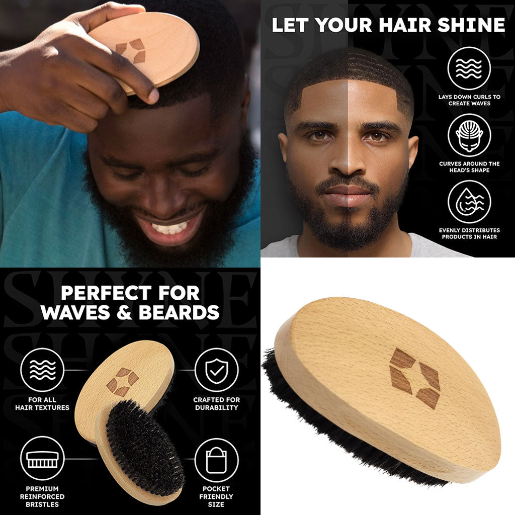 SHYNE Wave And Beard Soft Curved Hairbrush