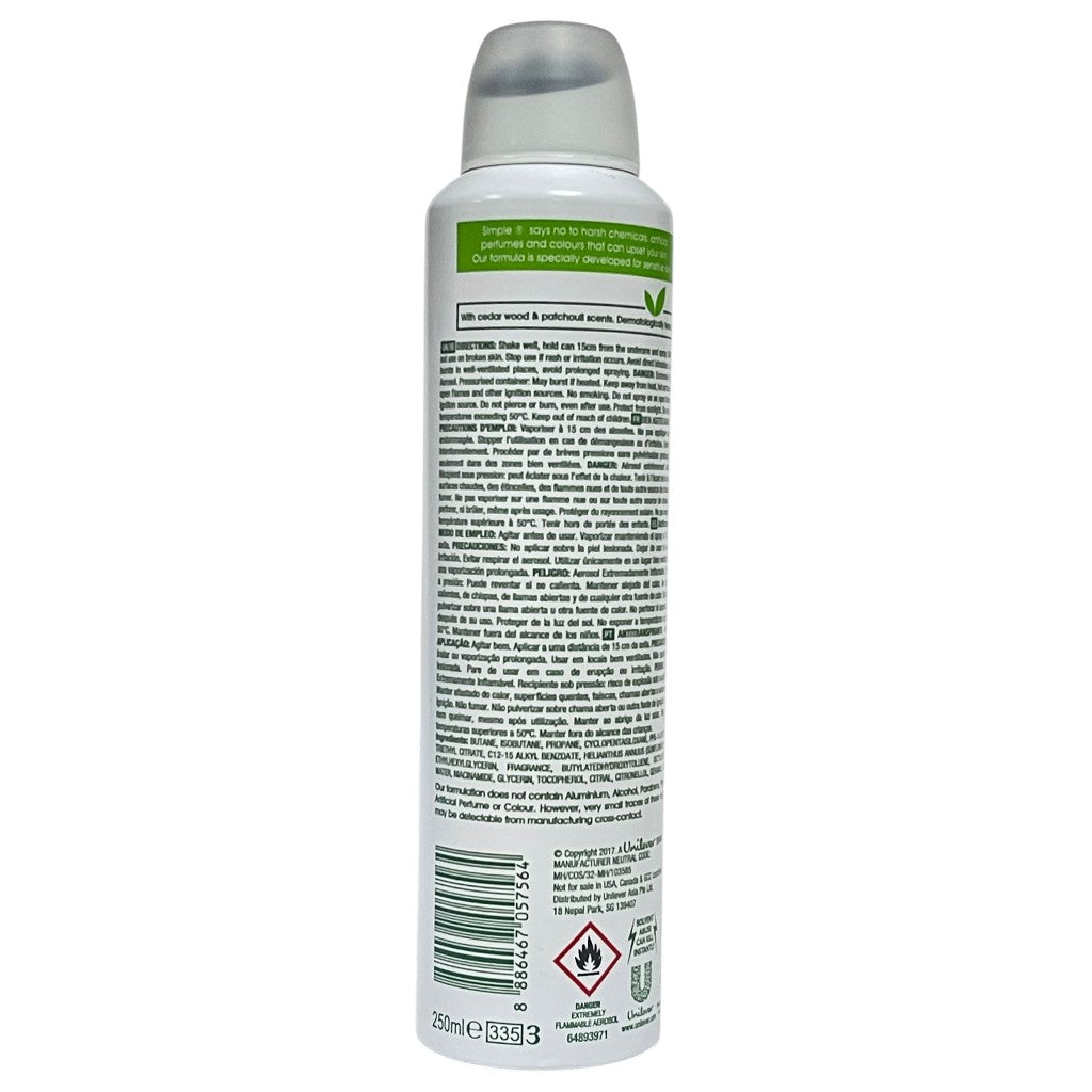 Simple Kind To Skin Pure Deodorant Spray