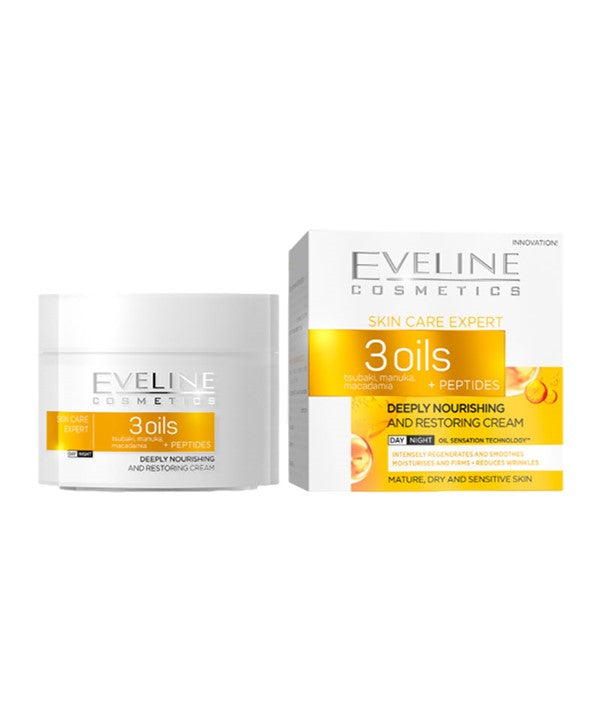 Eveline  Skin Care Expert 3 Oils Deeply Nourishing Restoring Cream