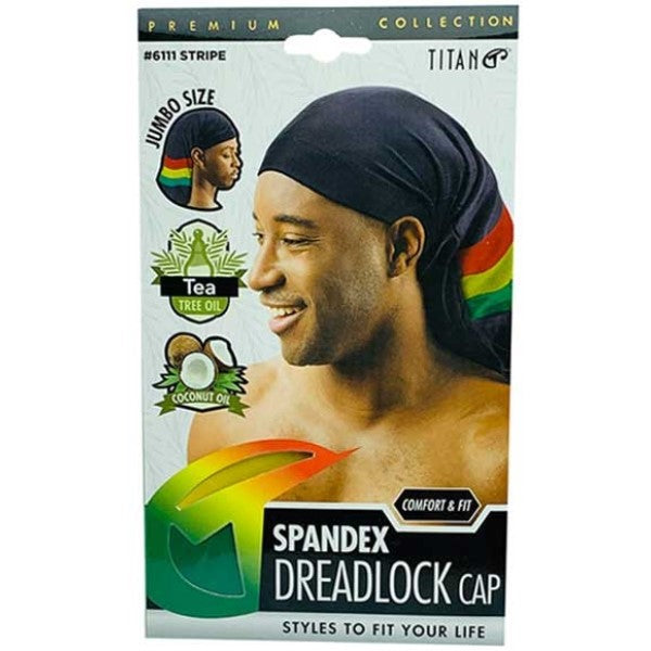 Titan Donna  Spandex Dreadlock Cap With Tea Tree Oil And Coconut Oil 6111 Stripe