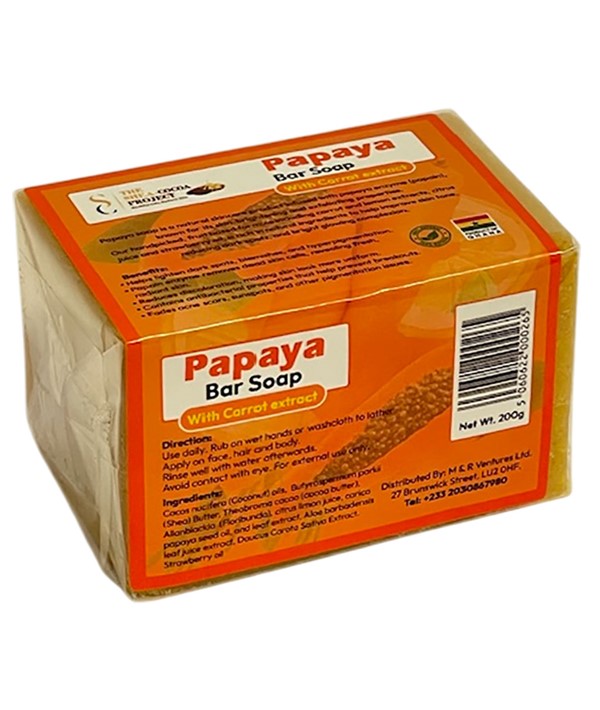 The Shea Cocoa Project Papaya Bar Soap With Carrot Extract