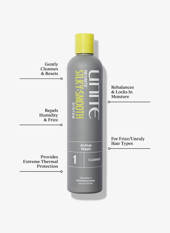 Unite Hair  Re Unite Silky Smooth Active Wash 1 Cleanse Shampoo