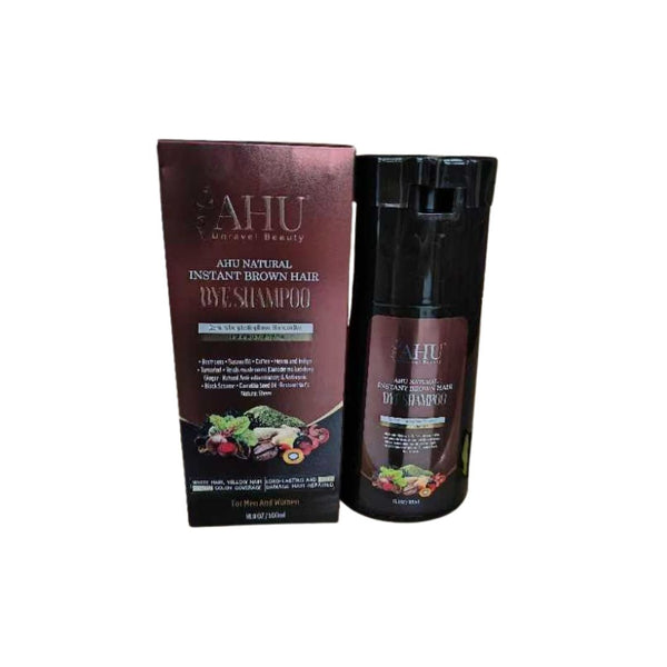 AHU Care Natural Instant Brown Hairdye Shampo 500ml - Afro Hair Boutique