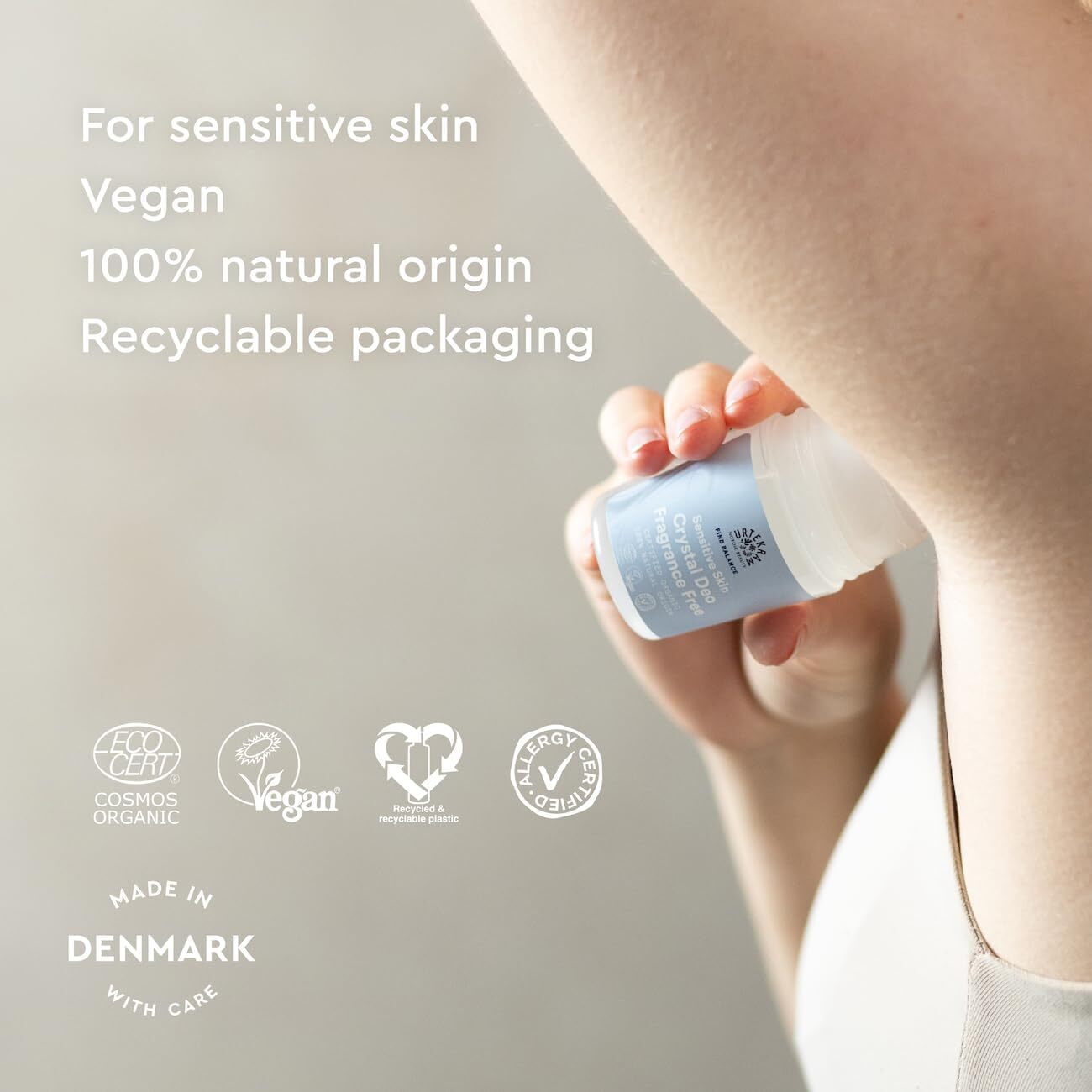 Urtekram  Fragrance Free Sensitive Skin Crystal Deo