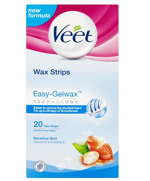 Veet Easy Gel Sensitive Skin Wax Strips With Almond Oil