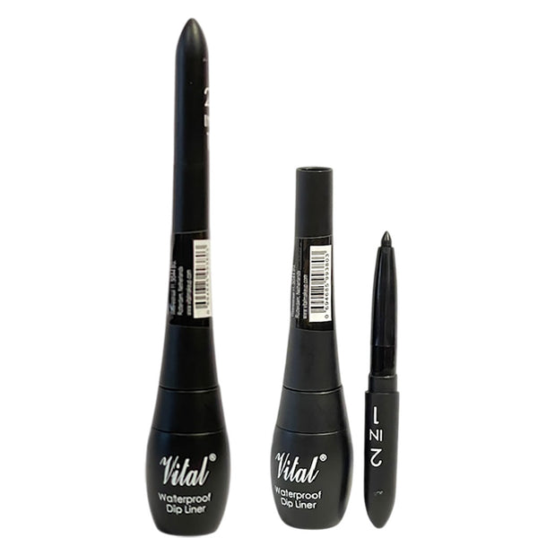 Vital Makeup Vital 2In1 Waterproof Dip Liner And Twist Up Pencil