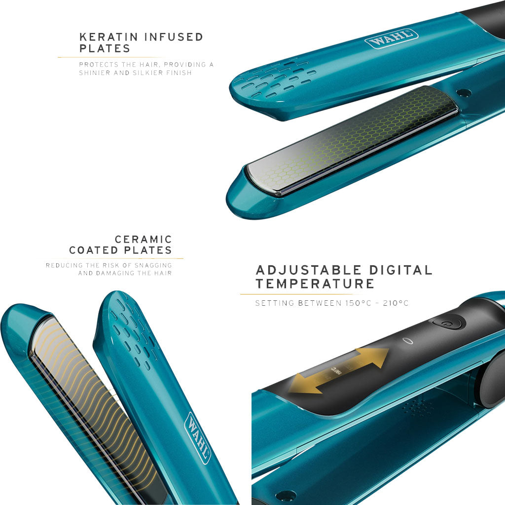 Wahl Pro Glide Ceramic Straightener Cool Teal