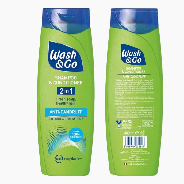 Wash And Go Anti Dandruff 2In1 Shampoo And Conditioner