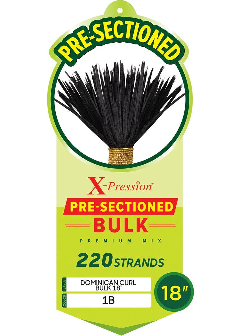 X PRESSION Pre Sectioned Synthetic Dominican Curl Bulk